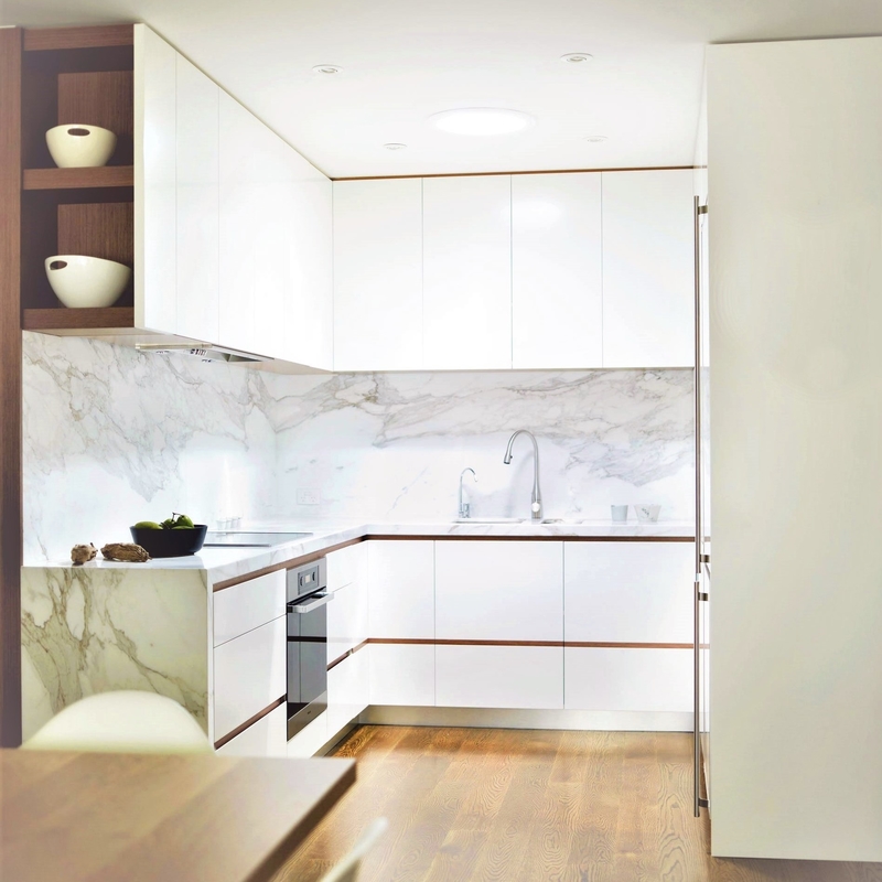 Desain Profesional Baru Lemari Dapur Modern Custom Made Pintu Lemari Dapur Melamin Putih Produsen