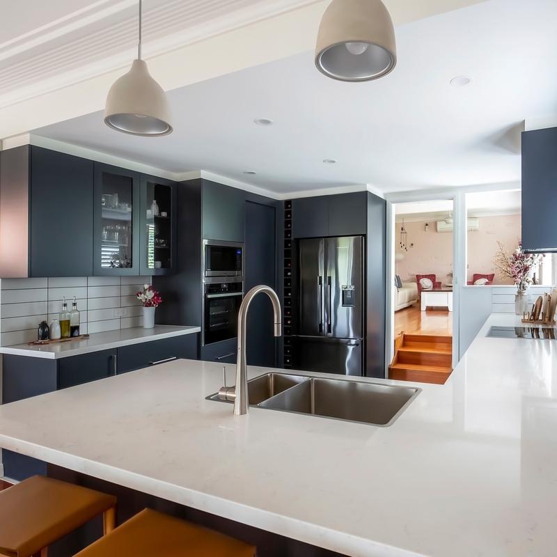 Lemari Dapur Modern Warna Hitam Matte Lengkap Untuk Lemari Dapur Perabot Dapur