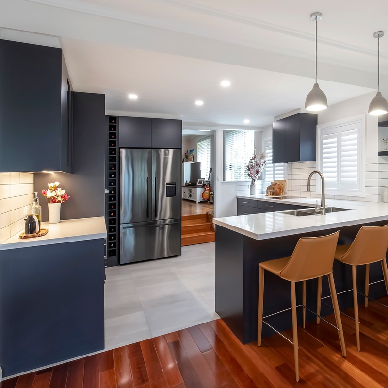 Lemari Dapur Modern Warna Hitam Matte Lengkap Untuk Lemari Dapur Perabot Dapur