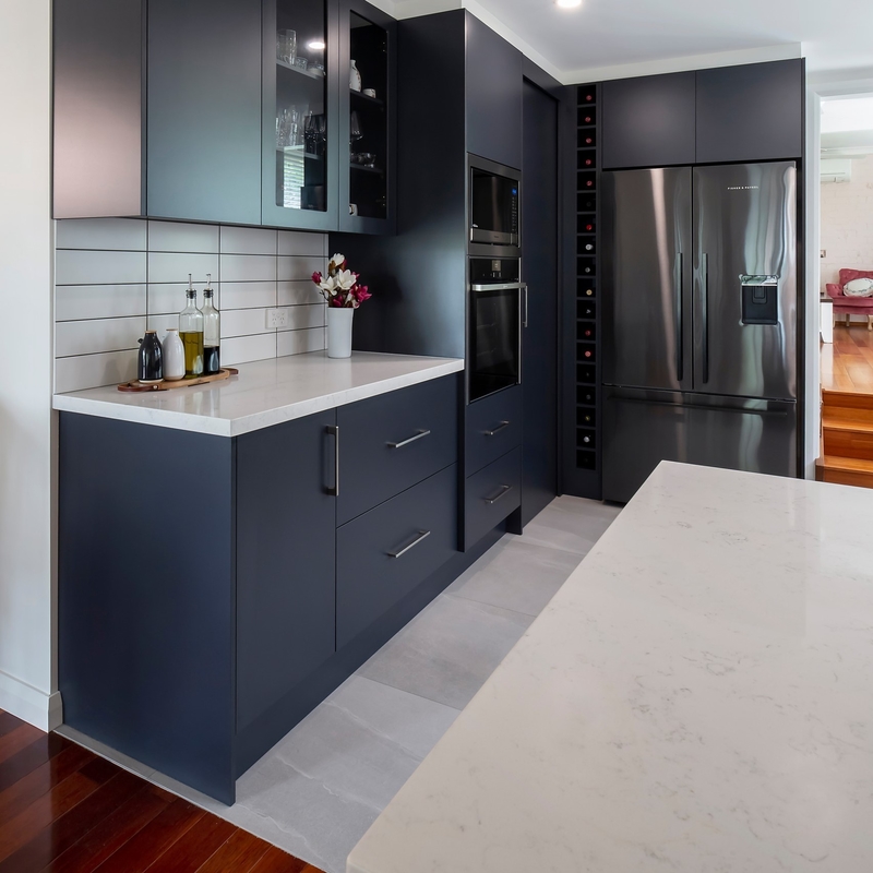 Lemari Dapur Modern Warna Hitam Matte Lengkap Untuk Lemari Dapur Perabot Dapur