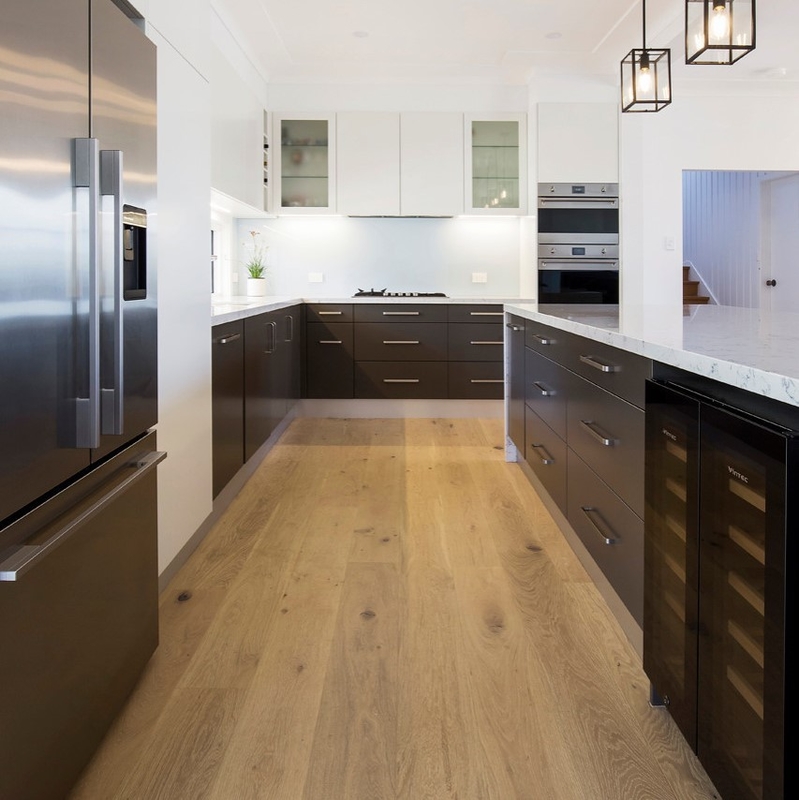 Anti Dumping Dark Grey Dan White Melamin Lemari Dapur Kayu RTA Modular Door