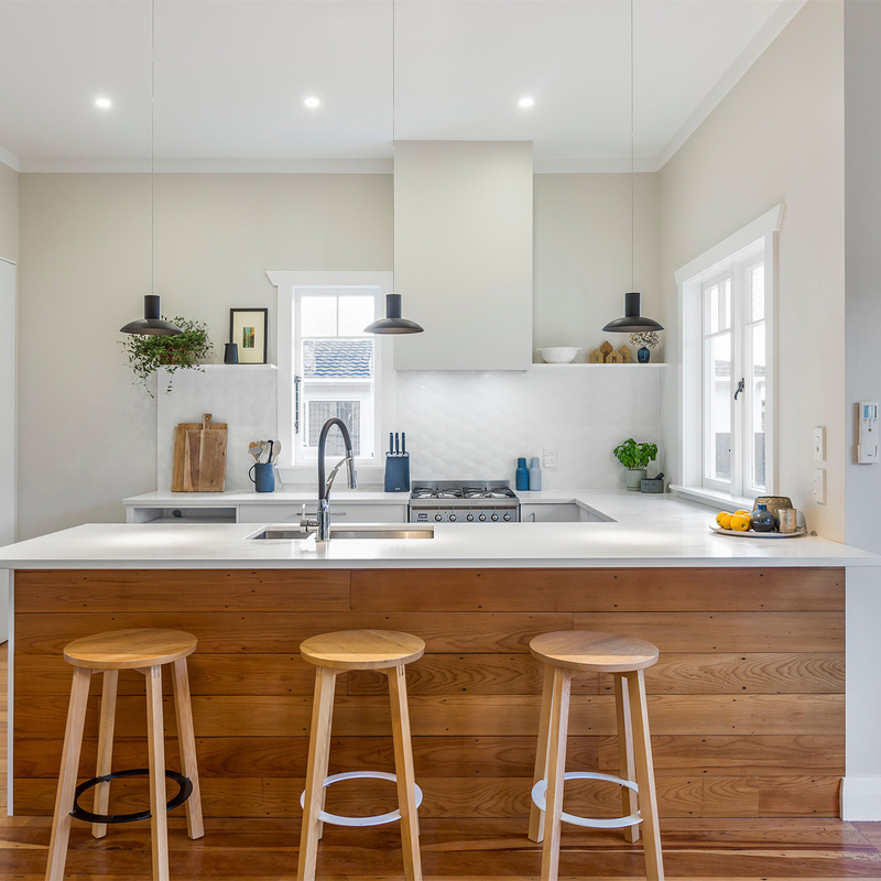 Italian Style U Shape Design White Color Tall Cabinet MDF Plywood Lacquer Modern Kitchen Cabinets