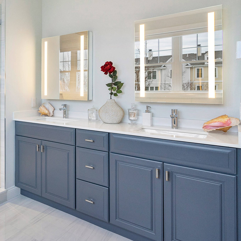 Cermin Lacquer Multi Warna Klasik Putih Biru Kamar Mandi Vanities Cabinet