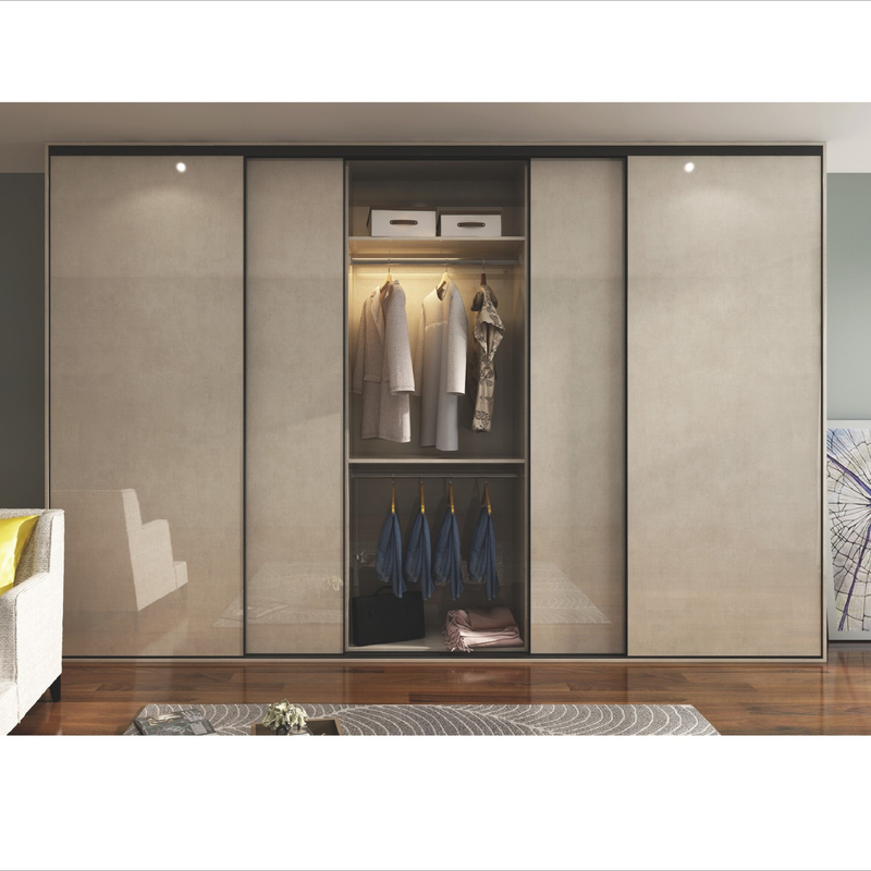 Lemari Penyimpanan Lemari Lacquer Modern Dilengkapi Pintu Geser Lemari Kamar Tidur Gloss Tinggi