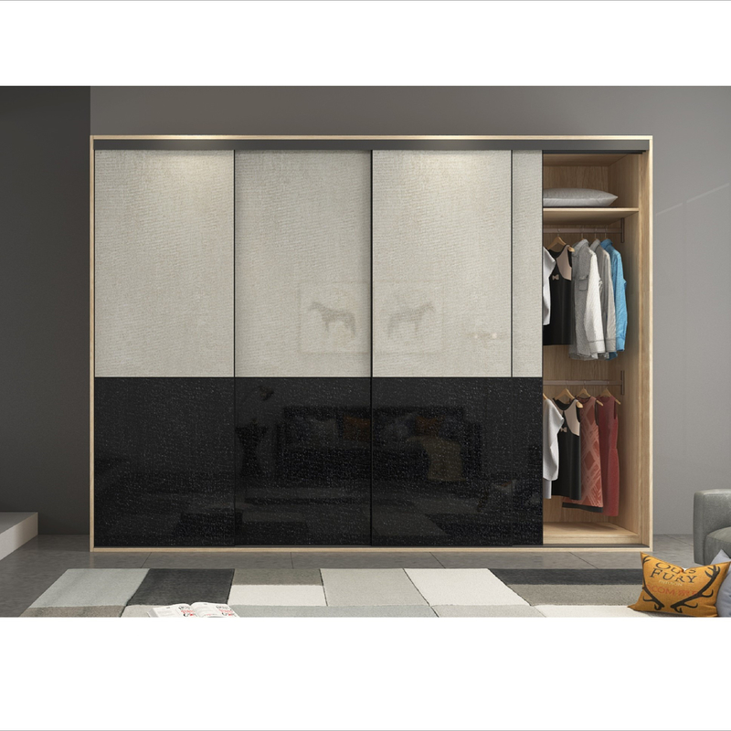 Lemari Penyimpanan Lemari Lacquer Modern Dilengkapi Pintu Geser Lemari Kamar Tidur Gloss Tinggi