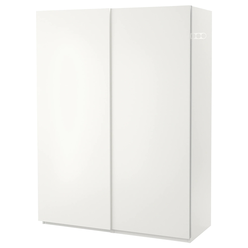 Matte White Cream Flat Panel Lacquer Pintu Geser Lemari Pakaian Kain Kamar Tidur Penyimpanan