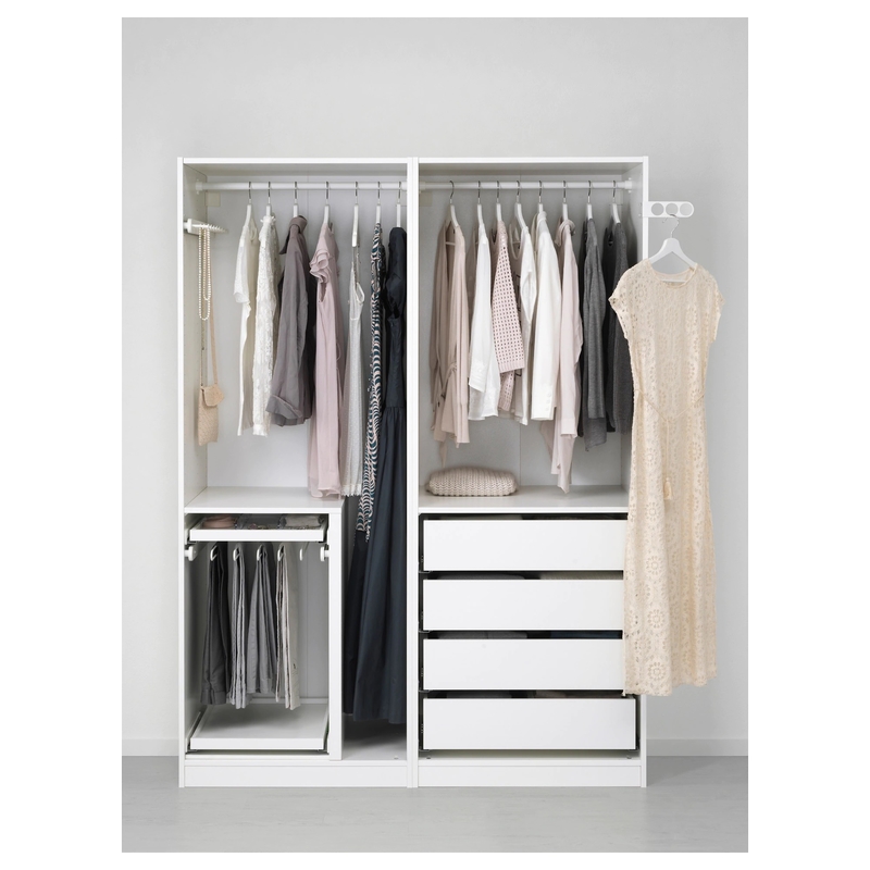Matte White Cream Flat Panel Lacquer Pintu Geser Lemari Pakaian Kain Kamar Tidur Penyimpanan