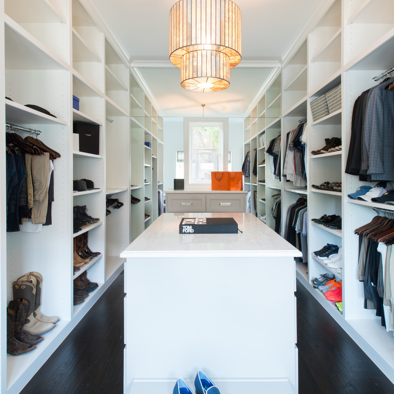 Modern Luxury Multi Color U Shape Cabinet Walk In Organizer Kamar Tidur Melamin yang Disesuaikan
