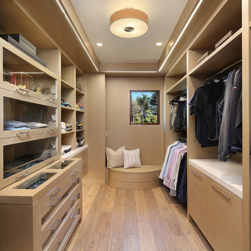 Rumah Modern Beige Grey Melamin Berjalan Di Pintu Kaca Lemari Untuk Ruang Ganti