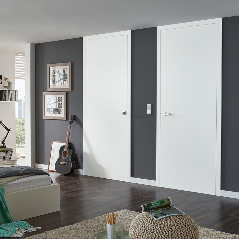Panel Pintu Interior Kayu Kamar Tidur Melamin Inti Padat Primer Putih Modern