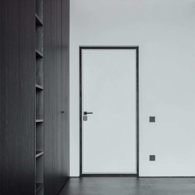 Panel Pintu Interior Kayu Kamar Tidur Melamin Inti Padat Primer Putih Modern