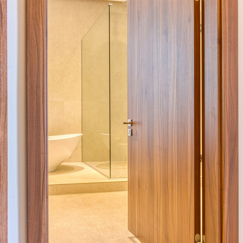 Interior Warna Putih Lukisan Komposit Pintu Kayu Lacquer
