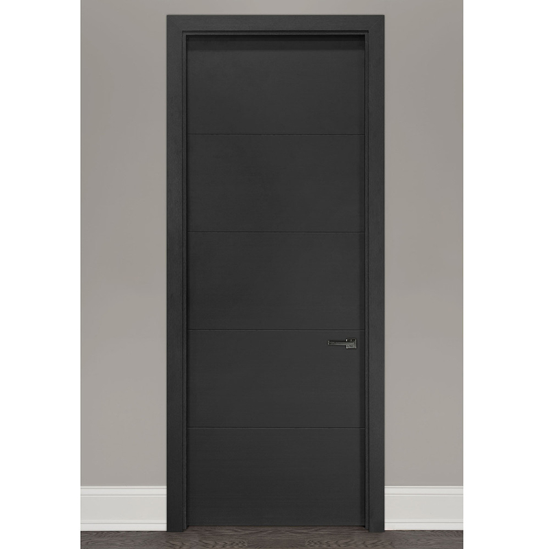 Pintu Kayu Interior OEM Tahan Lama Kamar Tidur Pintu Interior Melamin Abu-abu Beige Dengan Kunci
