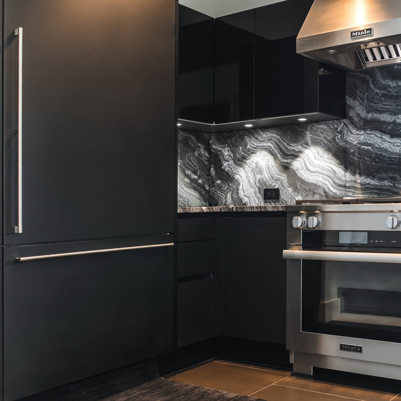 Serbaguna U Berbentuk Kayu Hitam Kabinet Dapur Penyimpanan Lacquer Perabot Dapur Untuk Rumah