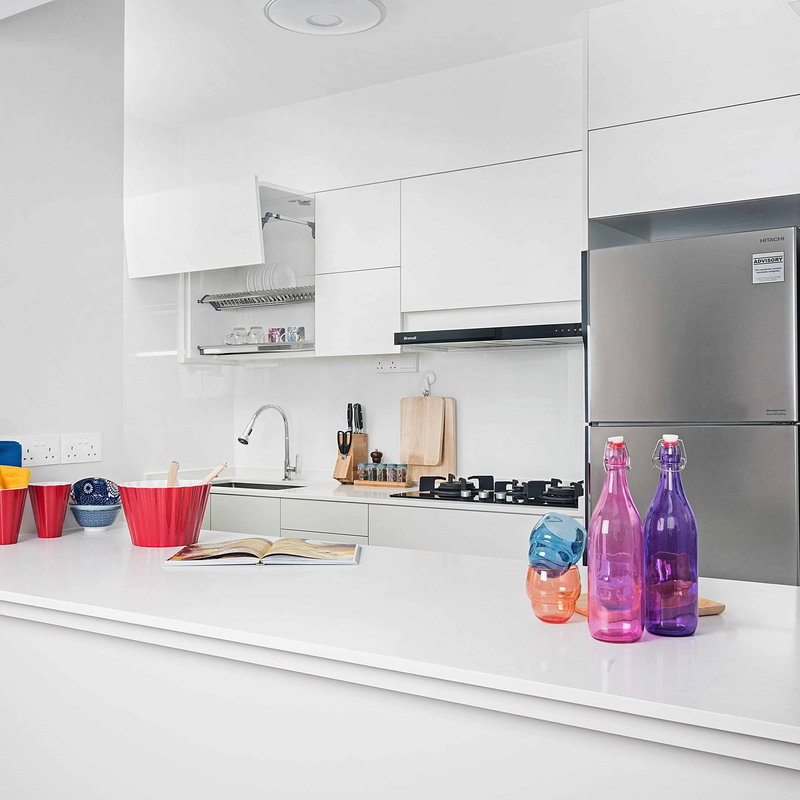 Set Lemari Dapur Harga Murah Ukuran Kecil Lemari Dapur Proyek Melamin Putih