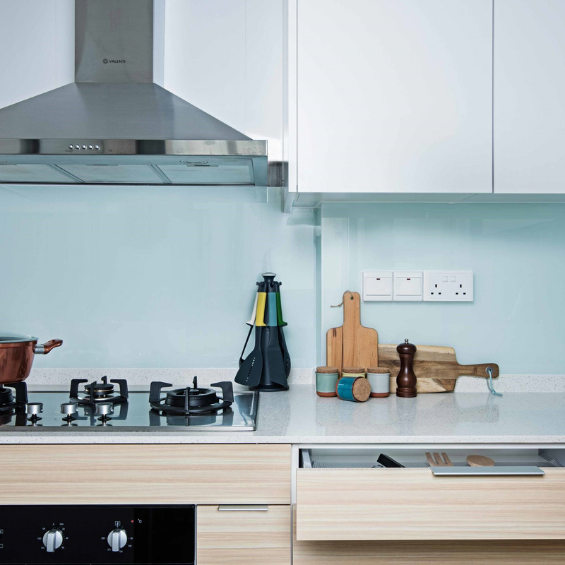 Gaya Modern Cina Kualitas Tinggi Lemari Dapur Melamin Kecil Set Lemari Dapur Putih Dan Serat Kayu