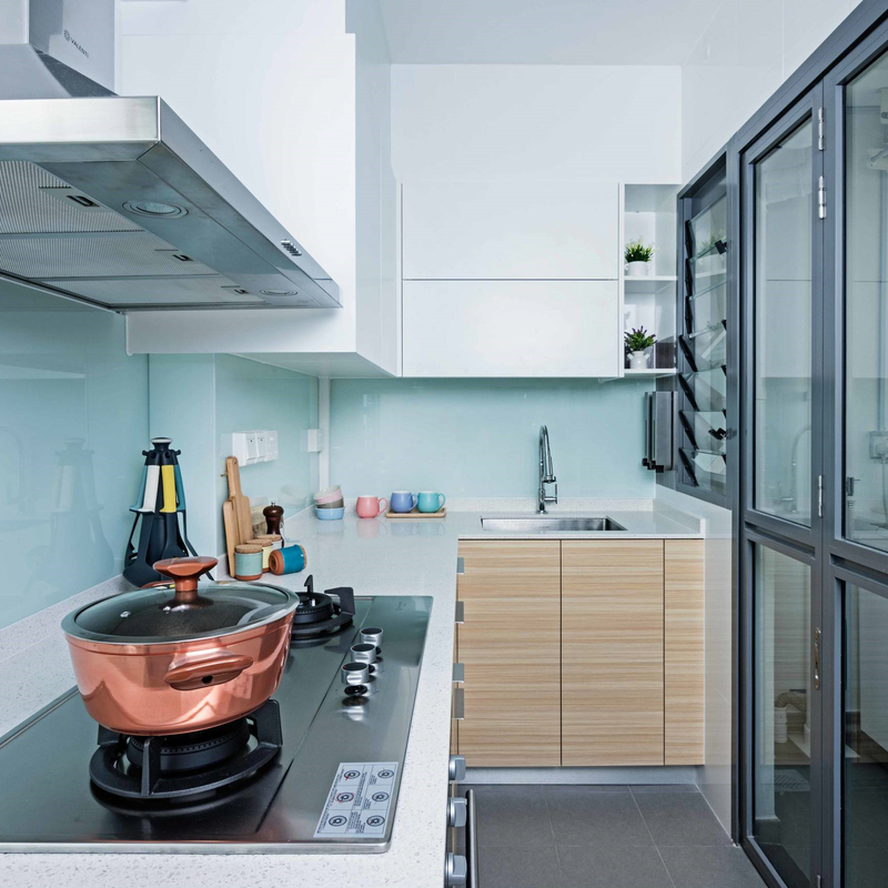 Gaya Modern Cina Kualitas Tinggi Lemari Dapur Melamin Kecil Set Lemari Dapur Putih Dan Serat Kayu