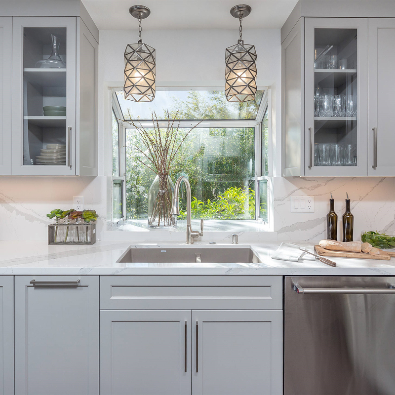 Kabinet Dapur Mini Kustom Matte Light Grey Shaker Style Lacquer Kitchenette For Hotel