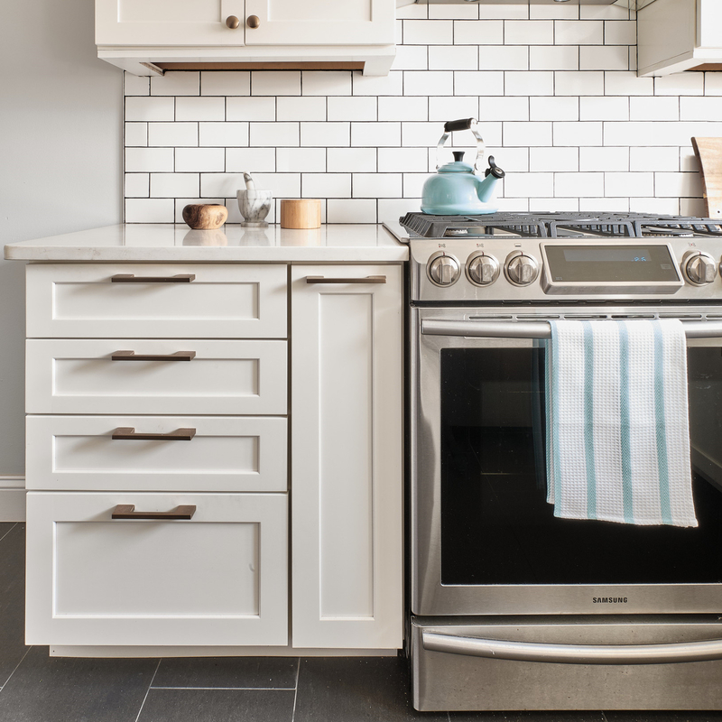 High End White Shaker Tiny Kitchen Cabinets U Shape Mini Kitchen Dapur Kayu Solid