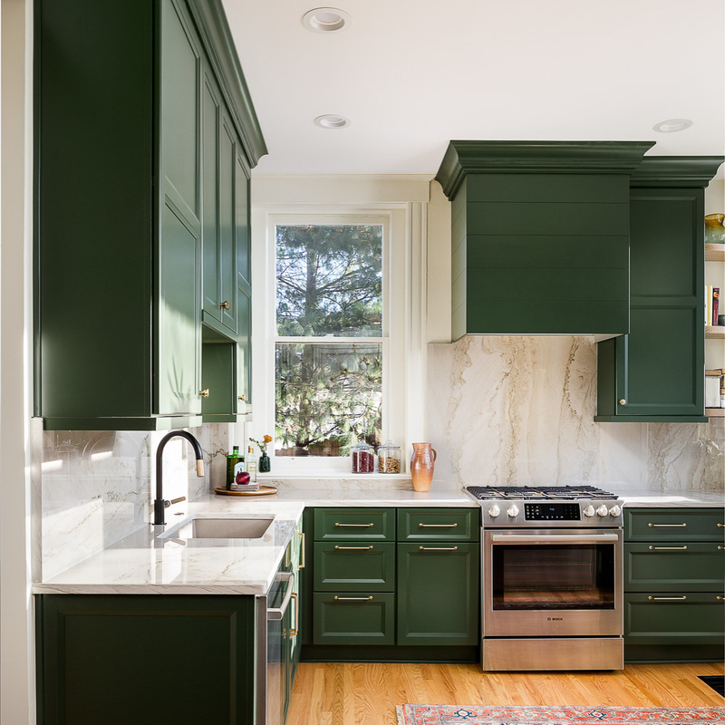Desain Lemari Dapur Gaya Pedesaan Amerika Lemari Dapur Hijau Dapur Pembuatan Pabrik Finish Lacquer Hijau