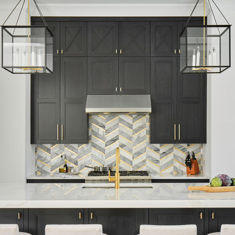 Lemari Dapur Pengocok Hitam Tutup Lembut Gagang Emas Kualitas Tinggi Modern Amerika Set Lengkap dengan Pulau