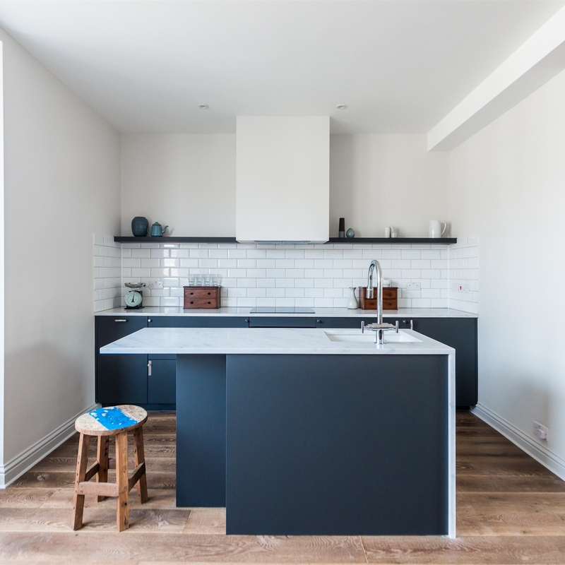 Furnitur Apartemen Bergaya Modern Hitam Lacquer Matt Island Dan Dapur Dasar Lemari Dengan 3 Laci