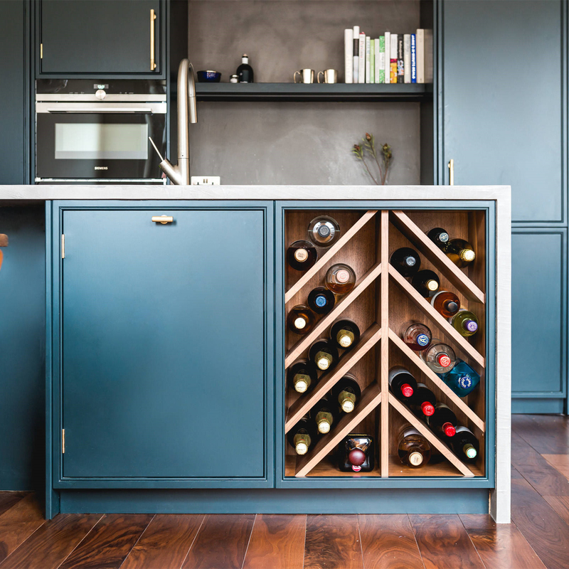 Desain Customized Biru Mengangkat Pintu Dapur Lemari Sudut Lemari Dinding Dengan Pulau
