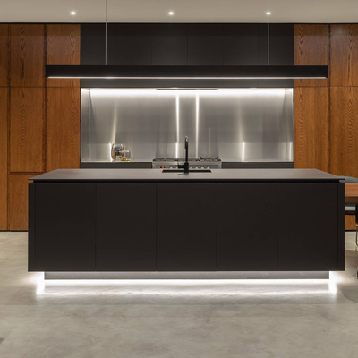 Veneer Kayu Modern Tinted Lacquer Cabinets Unit Tinggi Coklat Untuk Hotel Rumah Tangga