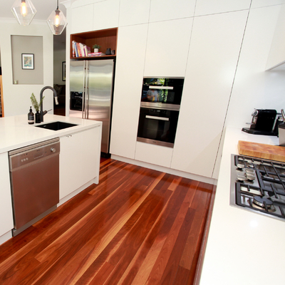 Meja Makan Melamin Putih Handle L Shape Kitchen Center Unit Island