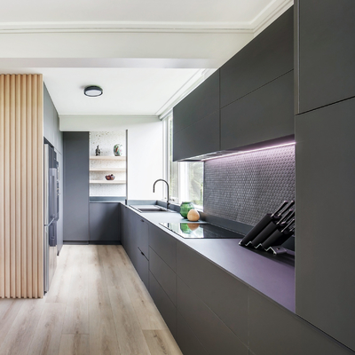 Kustomisasi Kabinet Gantung Kayu Mewah 2 Pac Matt Grey Finish Kabinet Dasar