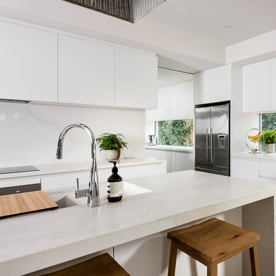 Kabinet Dapur Lacquer Kaki ABS Yang Dapat Disesuaikan Dengan Slide Laci